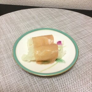 新玉ねぎの生ハム巻き